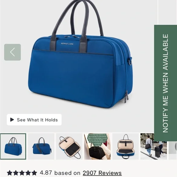 Nomad Lane Blue Travel Bag - Picture 10 of 10